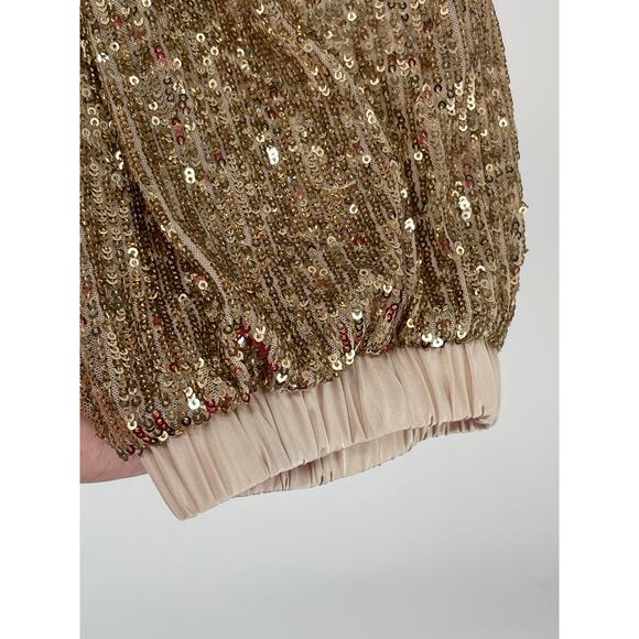 Victoria Secret Gold Sequined Joggers Size L Glam Y2K Retro - Picture 3 of 6